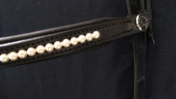 ChampionRider Trense Perla englisch-kombiniert "große weiße Perlen"